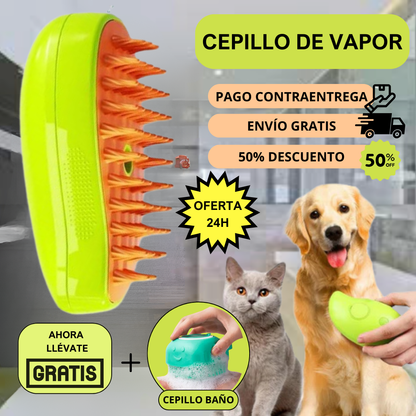 CEPILLO DE VAPOR + GRATIS CEPILLO BAÑO PARA MASCOTAS